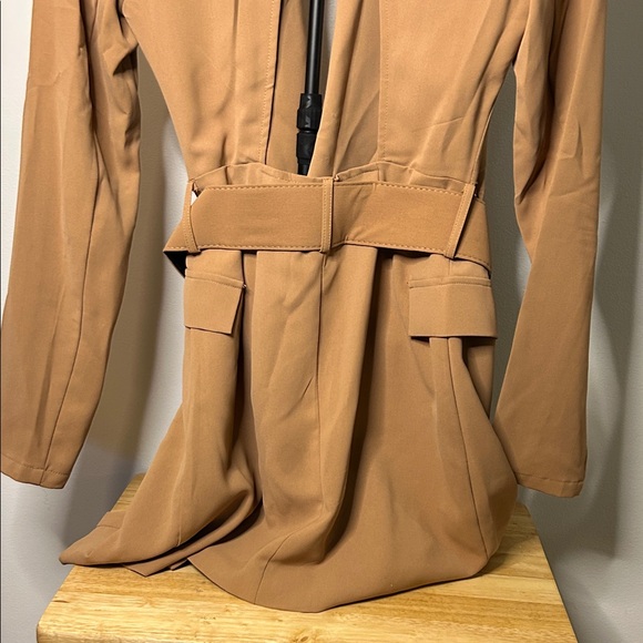 AKIRA Camel Double-Breasted Blazer Dress - Picture 4 of 11